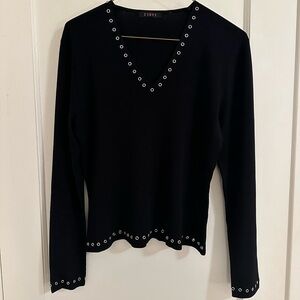 Cyrus Ribbed Black Top